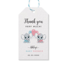 Etiqueta de regalo para baby shower de elefante ro