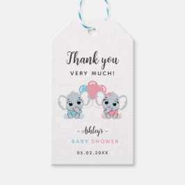 Etiqueta de regalo para baby shower de elefante ro