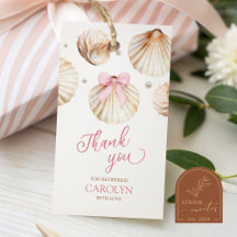Etiqueta de regalo para baby shower de niña con la