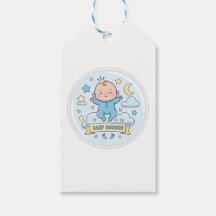 Etiqueta de regalo para baby shower de niño