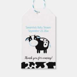 Etiqueta de regalo para baby shower de vaca lecher