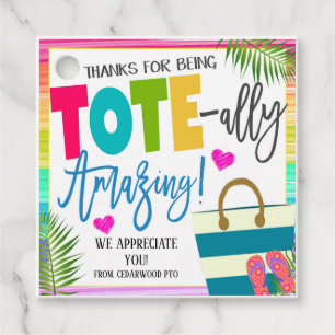 Etiqueta de regalo para bolsa tote