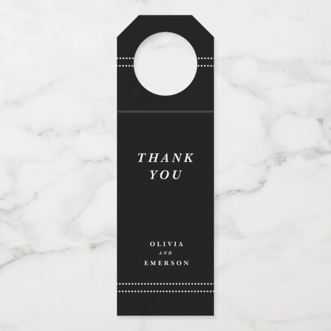 Etiqueta de regalo para botella de boda, Clásica,  (Anverso)