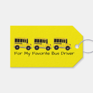 Etiqueta de regalo para conductores de autobuses d