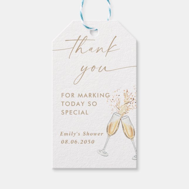 Etiqueta de regalo para despedida de soltera con c (Anverso)