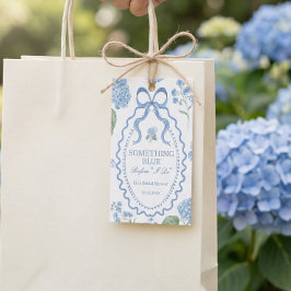 Etiqueta de regalo para ducha de novia con hortens