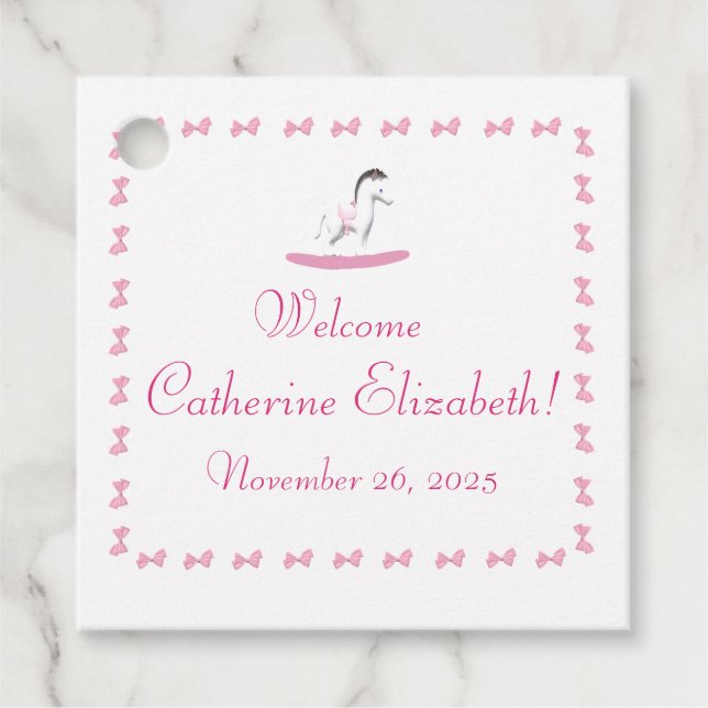 Etiqueta de regalo para el tema del caballo rocoso (Anverso)