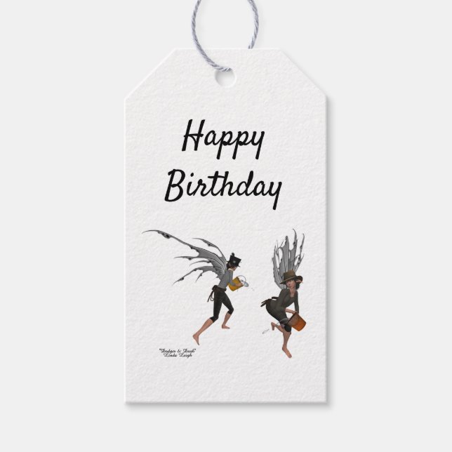 Etiqueta de regalo para el Twin Boy Rain Faeries (Anverso)