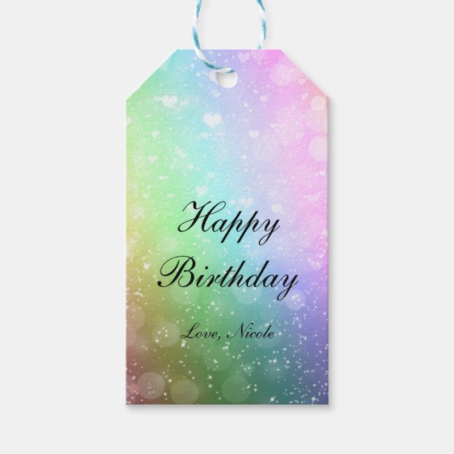 Etiqueta de Regalo para Fiesta de Adolescente con  (Anverso)