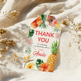 Etiqueta de regalo para fiesta de cumpleaños tropi