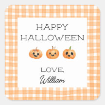 Etiqueta de regalo para fiesta de Halloween en la