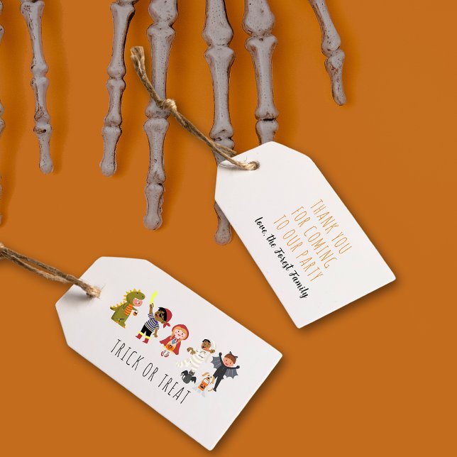 Etiqueta de regalo para fiesta de Halloween para n (Cute Trick or Treat Kids Halloween Party Gift Tags)