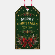 Etiqueta de regalo para fiesta de Navidad Corona d