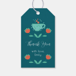 Etiqueta de regalo para fiesta de té por la tarde