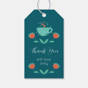Etiqueta de regalo para fiesta de té por la tarde