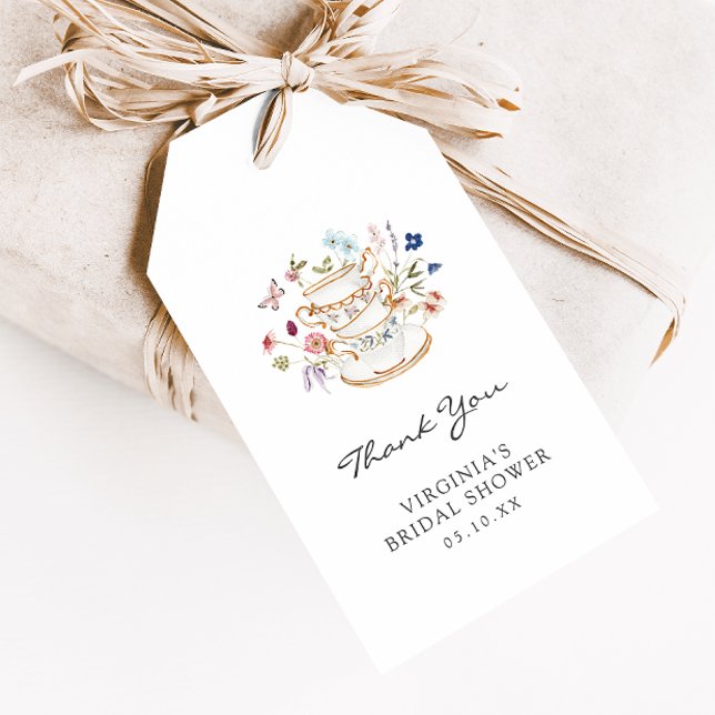 Etiqueta de regalo para fiesta del té (Tea Party Bridal Shower Gift Tag by Painted Paperie
)