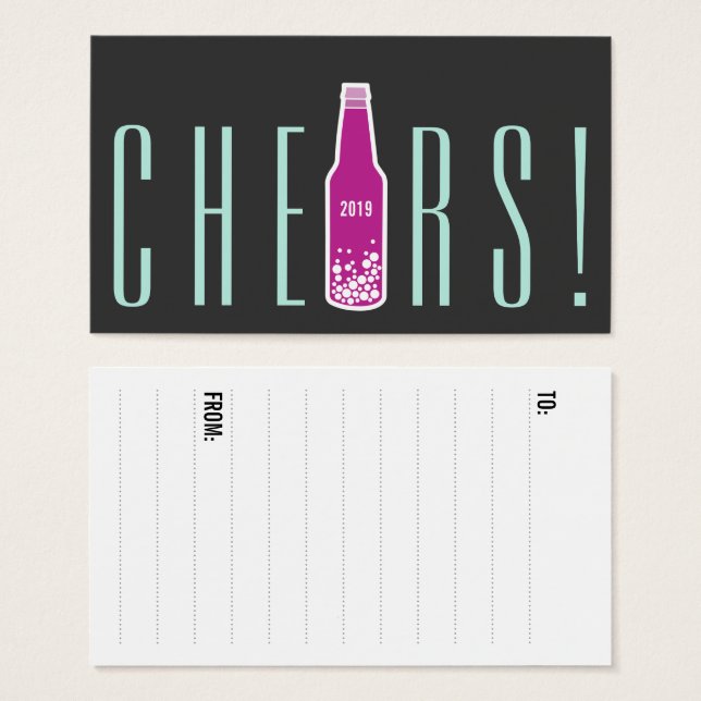 Etiqueta de regalo para fiestas navideñas de Año N (Anverso y reverso)