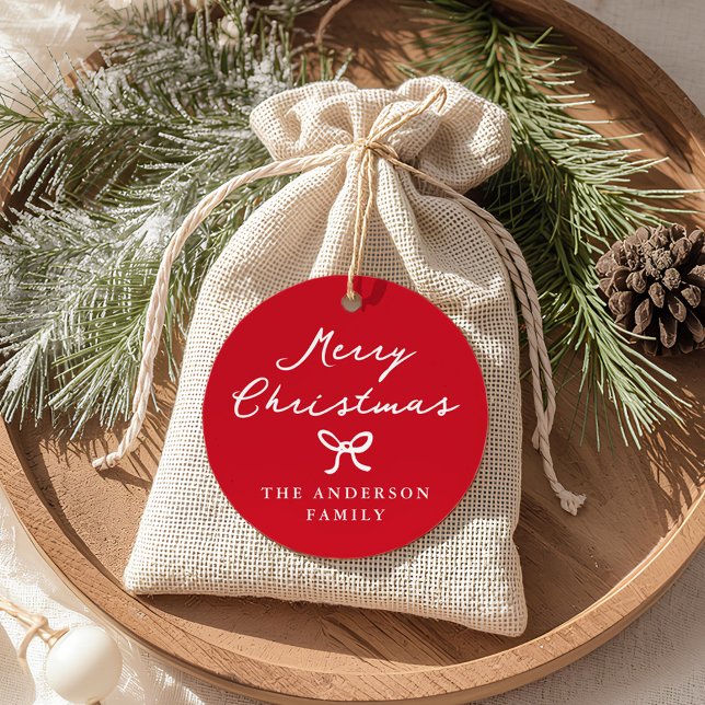 Etiqueta de regalo para Navidades de arco dibujado (Subido por el creador)