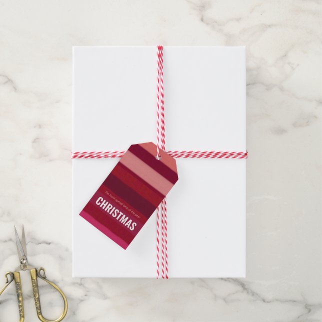 Etiqueta de regalo para Navidades de banda moderna (Con cuerda)