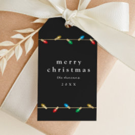 Etiqueta de regalo para Navidades de bombillas de 