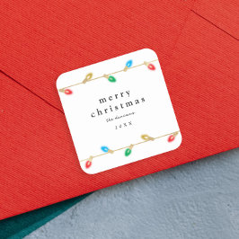 Etiqueta de regalo para Navidades de bombillas de 