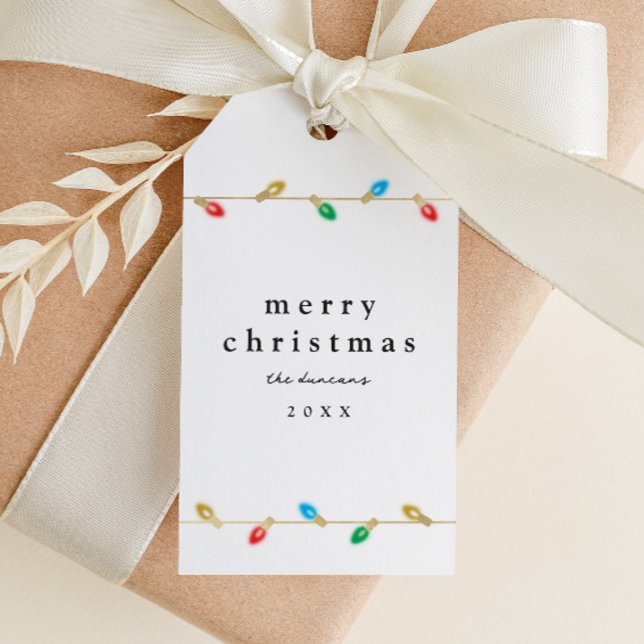 Etiqueta de regalo para Navidades de bombillas de  (Subido por el creador)