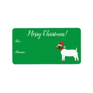Etiqueta de regalo para Navidades de cabra de Boer