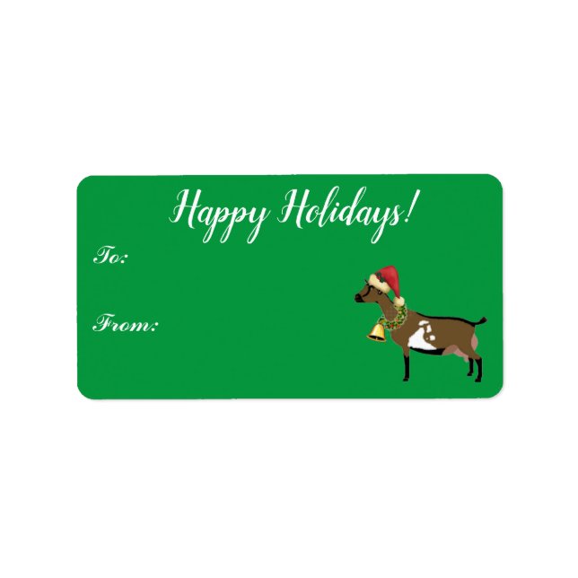 Etiqueta de regalo para Navidades de cabras láctea (Frente)