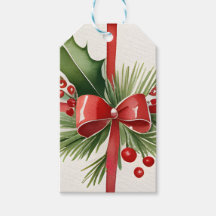 Etiqueta de regalo para Navidades de color de agua