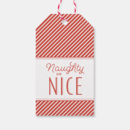 Etiqueta de regalo para Navidades de franja roja t