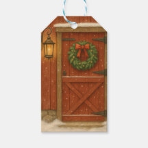 Etiqueta de regalo para Navidades de puertas de gr