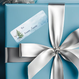 Etiqueta de regalo para Navidades de renos de Wood