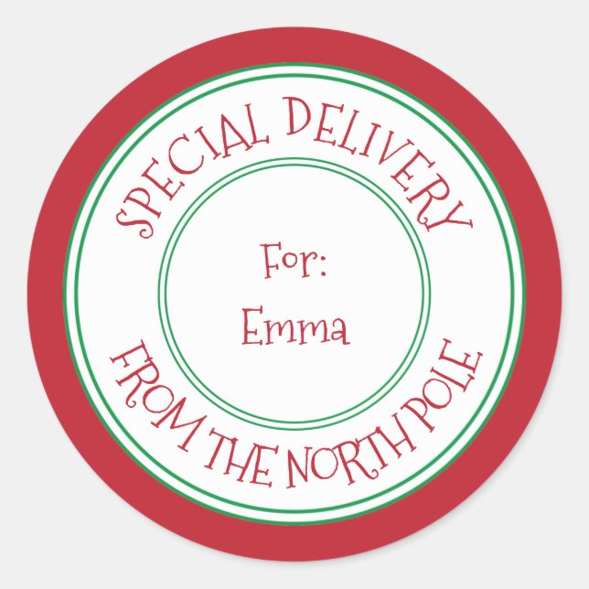 Etiqueta de regalo para Navidades del Polo Norte d (Anverso)