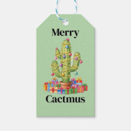 Etiqueta de regalo para navidades - Merry Cactmus