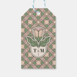 Etiqueta de regalo para recuerdo de boda en estilo