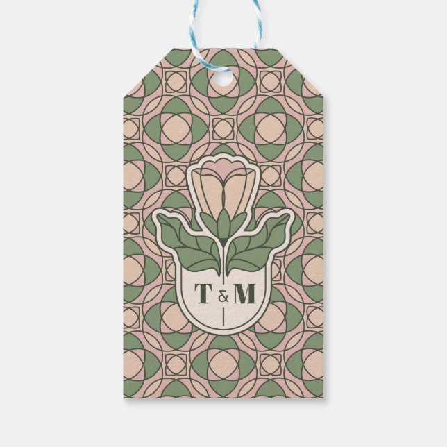 Etiqueta de regalo para recuerdo de boda en estilo (Reverso)