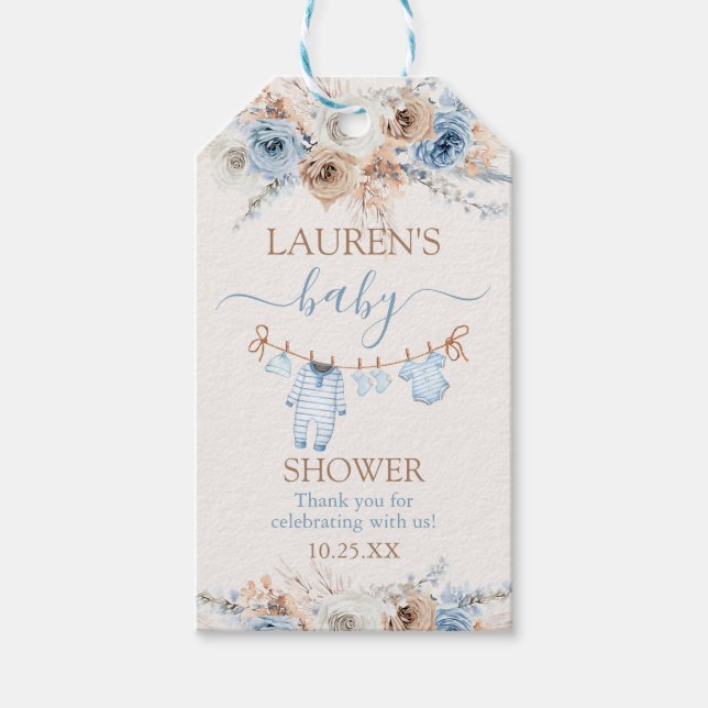 Etiqueta de regalo para ropa de bebé niño en baby  (Anverso)