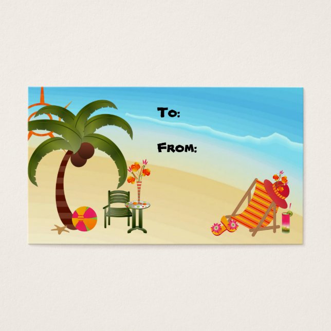 Etiqueta de regalo Paraíso tropical (Frente)