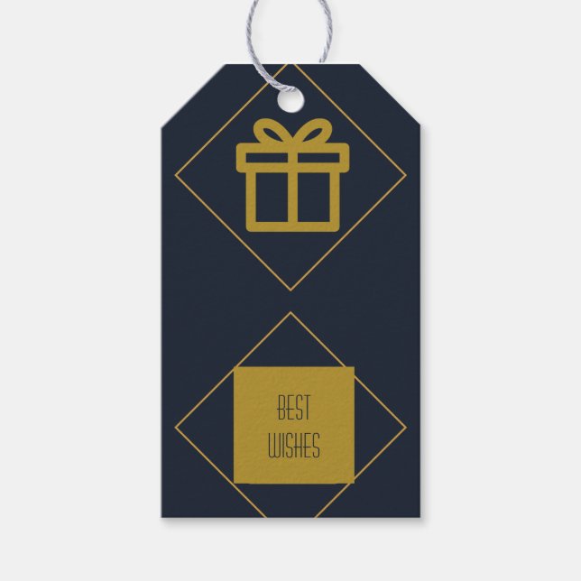 Etiqueta de regalo personalizada azul (Anverso)