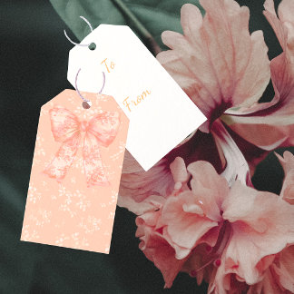 Etiqueta de regalo personalizada con lazos de melo
