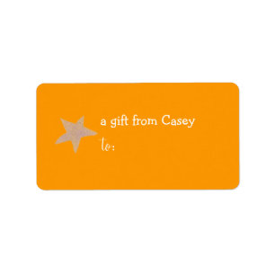 Etiqueta de regalo personalizada con tema de estre