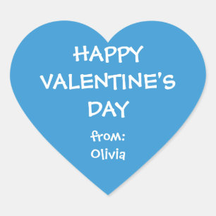 Etiqueta de regalo personalizada de Blue heart val