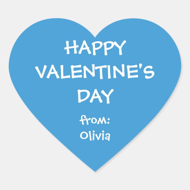 Etiqueta de regalo personalizada de Blue heart val (Anverso)