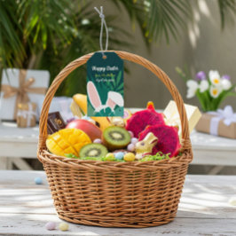 Etiqueta de Regalo Personalizada de Conejo de Pasc