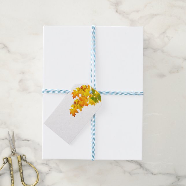 Etiqueta de regalo personalizada de Fall Glory (Con cuerda)