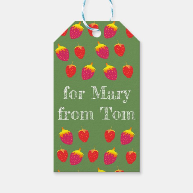 Etiqueta de regalo personalizada de fresas (Anverso)