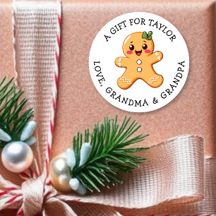 Etiqueta de regalo personalizada de Navidad   Rosa