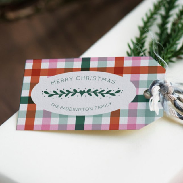 Etiqueta de regalo personalizada de Navidades del  (Edit this Xmas gift tag with your family name.)