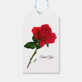 Etiqueta de regalo personalizada de rosa roja