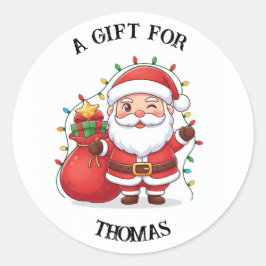 Etiqueta de regalo personalizada de Santa Sticker